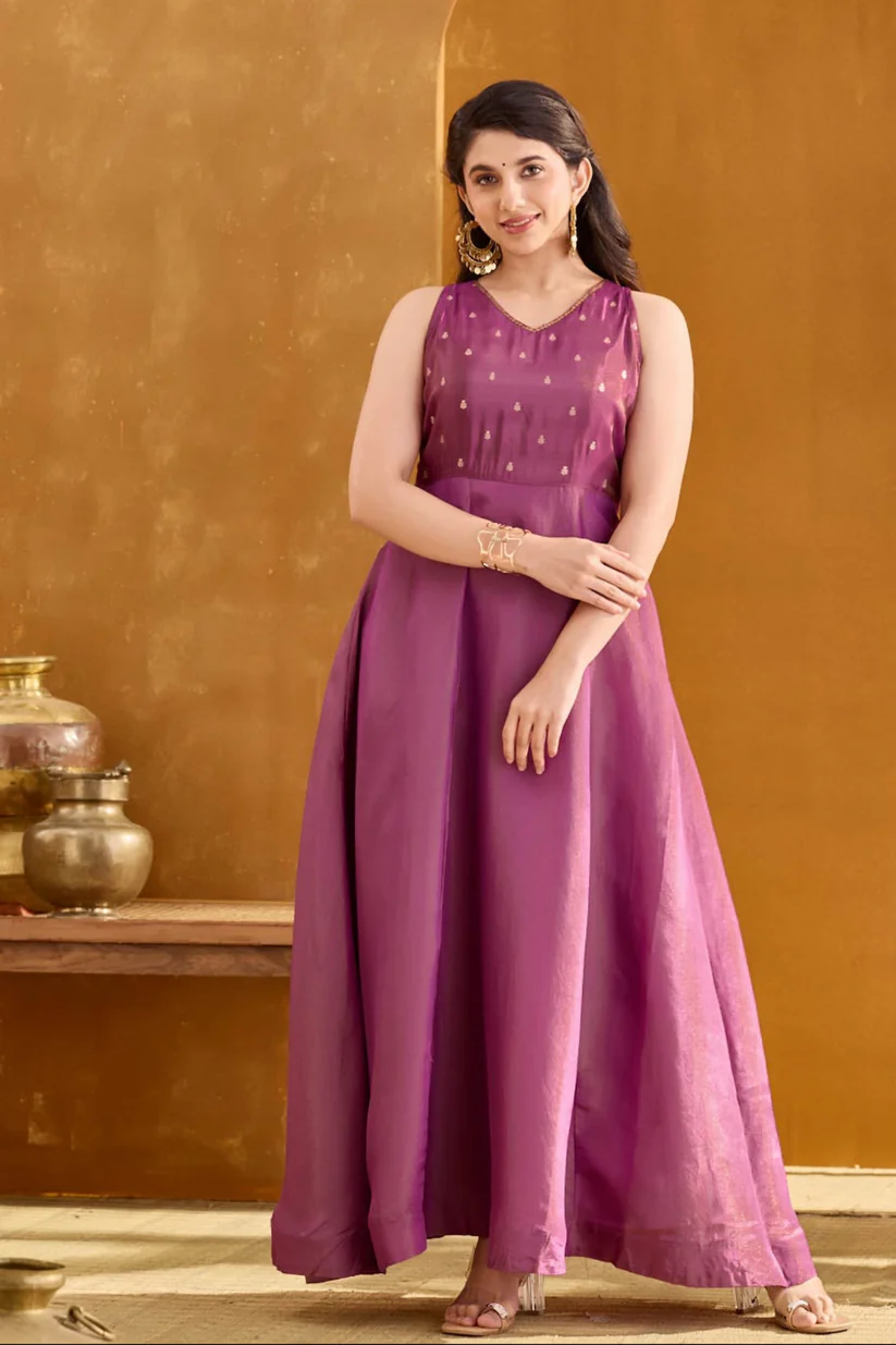 Layered Net Anarkali Dress
